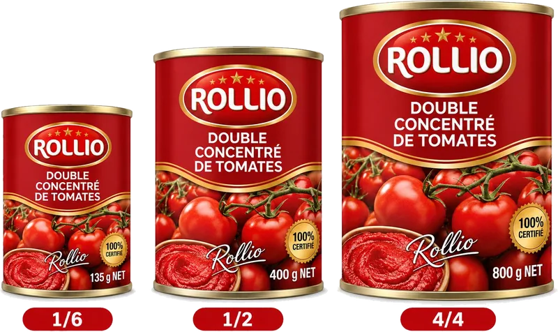 معجون طماطم مركّز مضاعف Rollio — 1/6 و1/2 و4/4